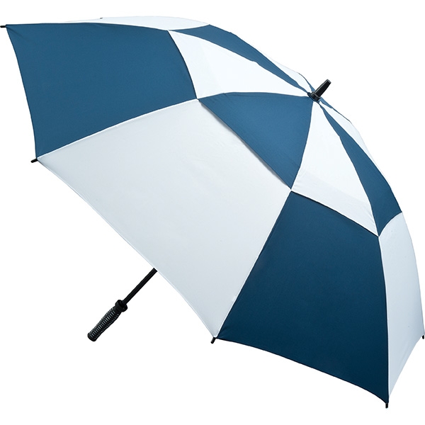 Vented Golf Umbrella  UK Stock  Navy   White 