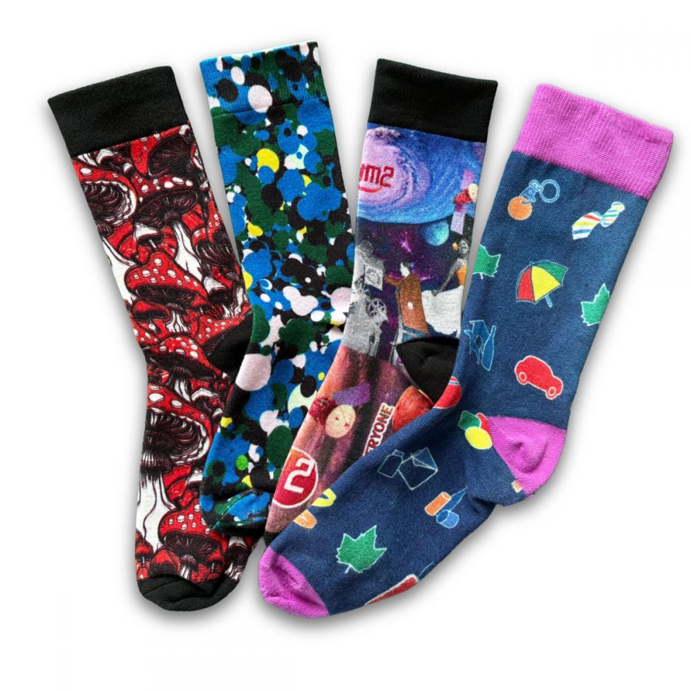 360 Degree Printed Cotton Socks 