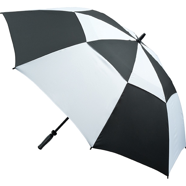 Vented Golf Umbrella  UK Stock  Black   White 