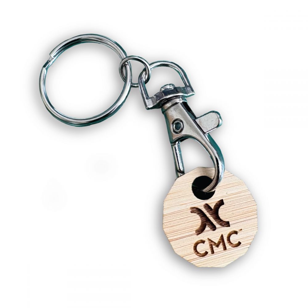 Bamboo Trolley Coin Keyring  UK Made 