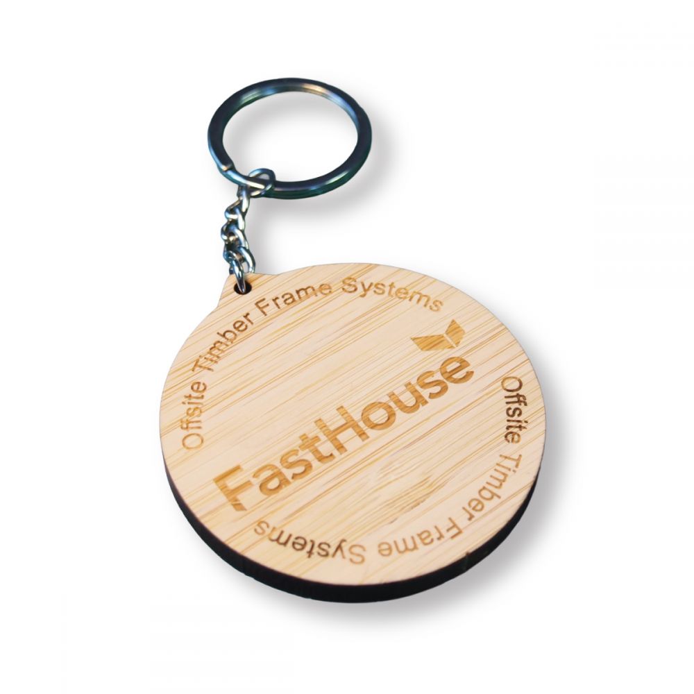 Bamboo Keyring  60mm 