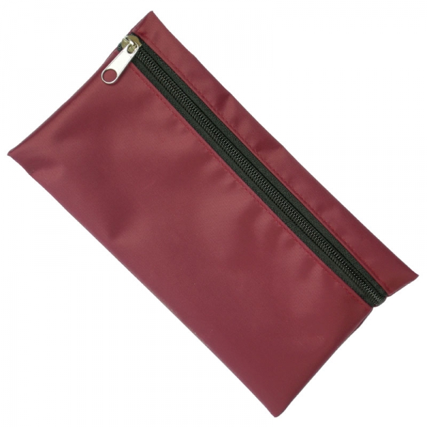 Fabric Pencil Case  UK Stock  Burgundy with Black Zip 