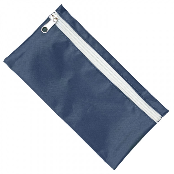 Fabric Pencil Case  UK Stock  Navy with White Zip 