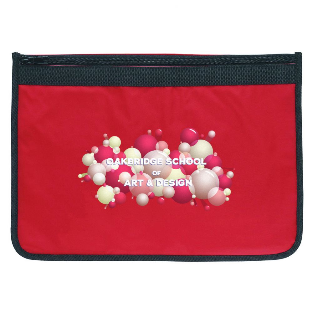 Nylon Document Wallet  UK Stock  Red with Black Edging 