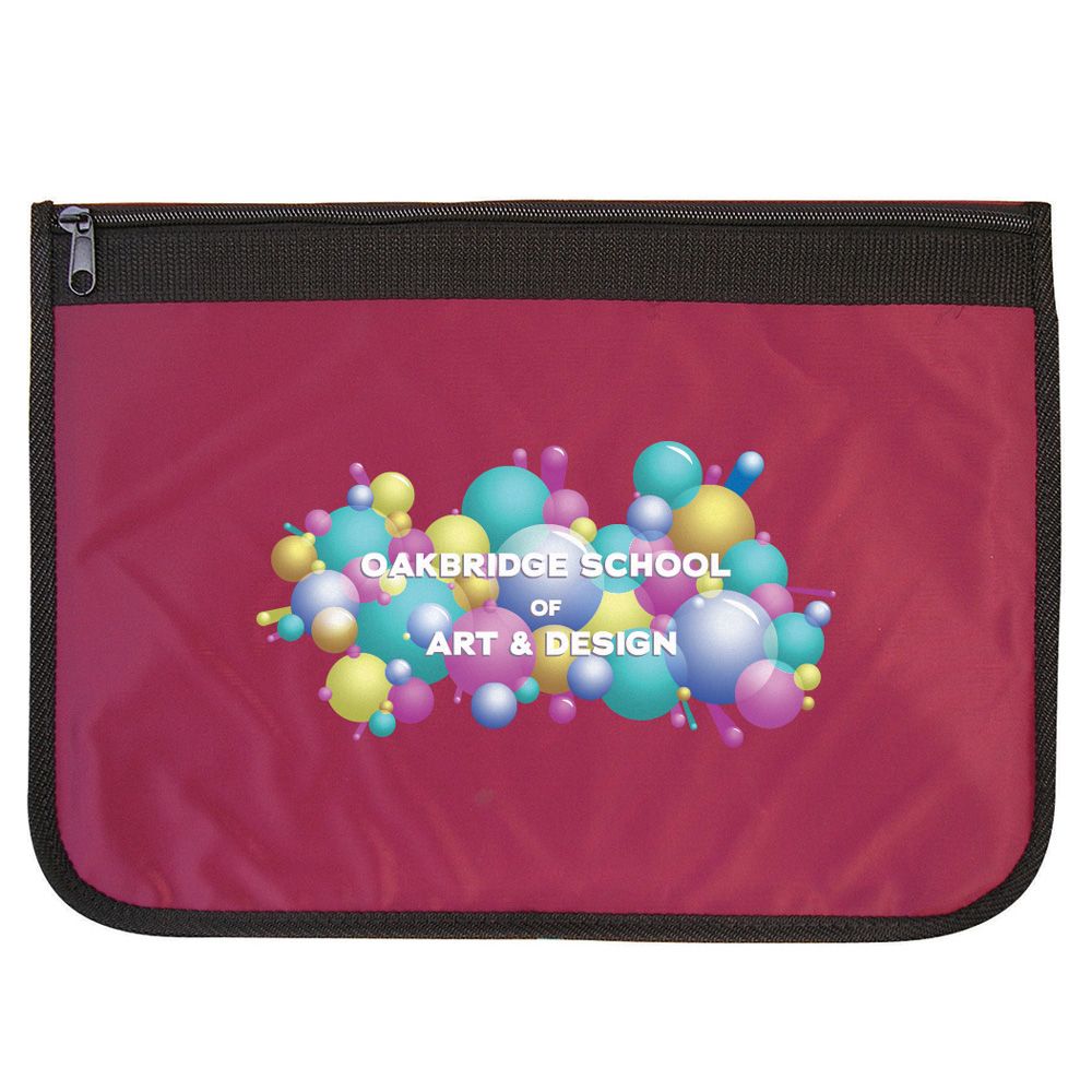 Nylon Document Wallet  UK Stock  Burgundy with Black Edging 