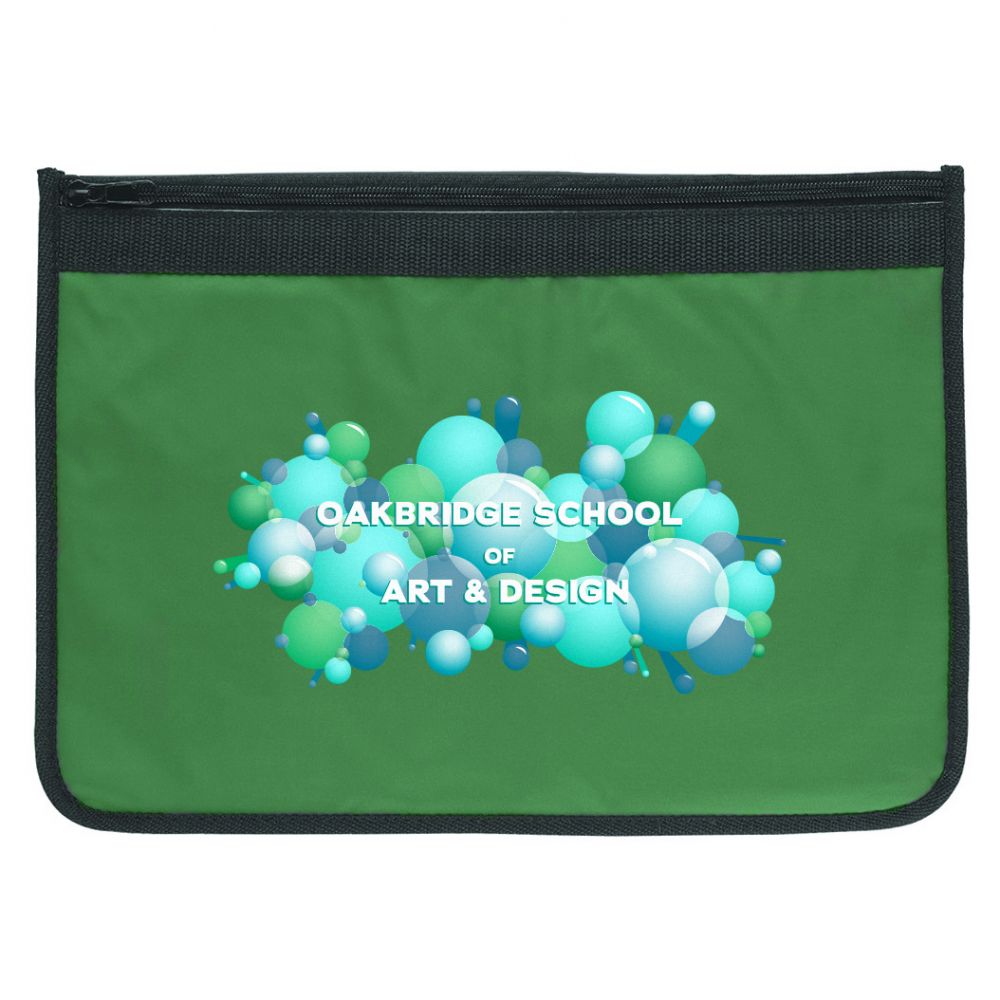 Nylon Document Wallet  UK Stock  Green with Black Edging 