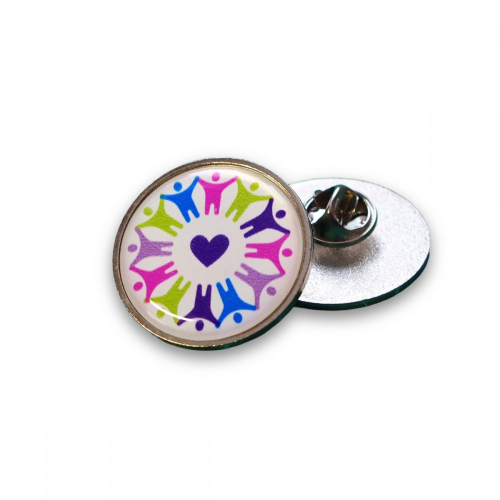 Round Pin Badge with Full Colour Printed Decal  UK Stock 