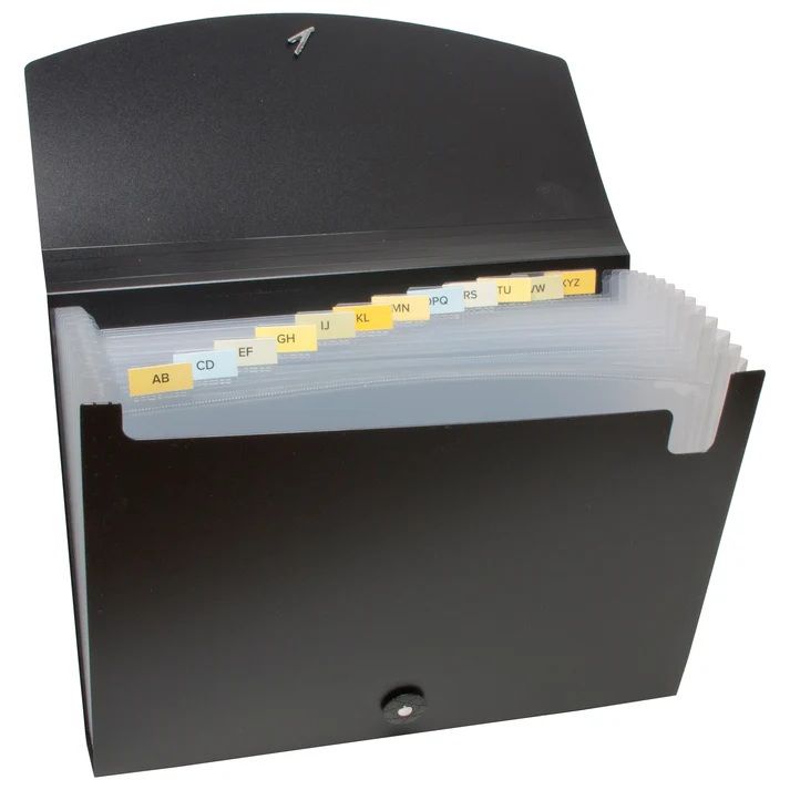 Eco-Eco A4 50  Recycled 13 Pocket Black Expanding File  UK Stock 