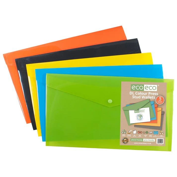 Eco-Eco DL 50  Recycled Press Stud Wallet  UK Stock 