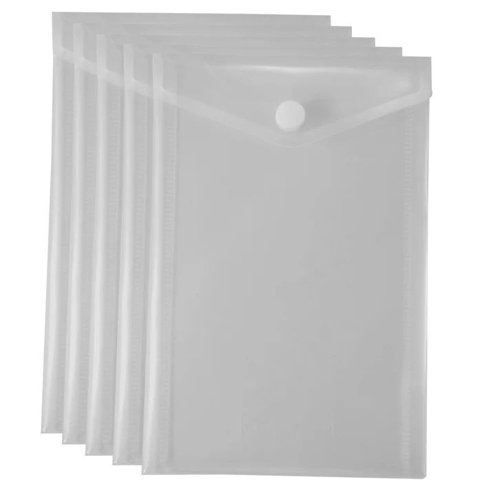 Eco-Eco A6 95  Recycled Clear Portrait Press Stud Wallet  UK Stock 